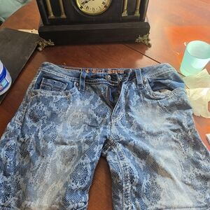 Women's Denim Pattern Rock Revival Shorts